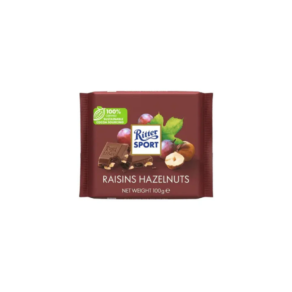 Ritter Sport Raisins Hazelnuts Chocolate 100g