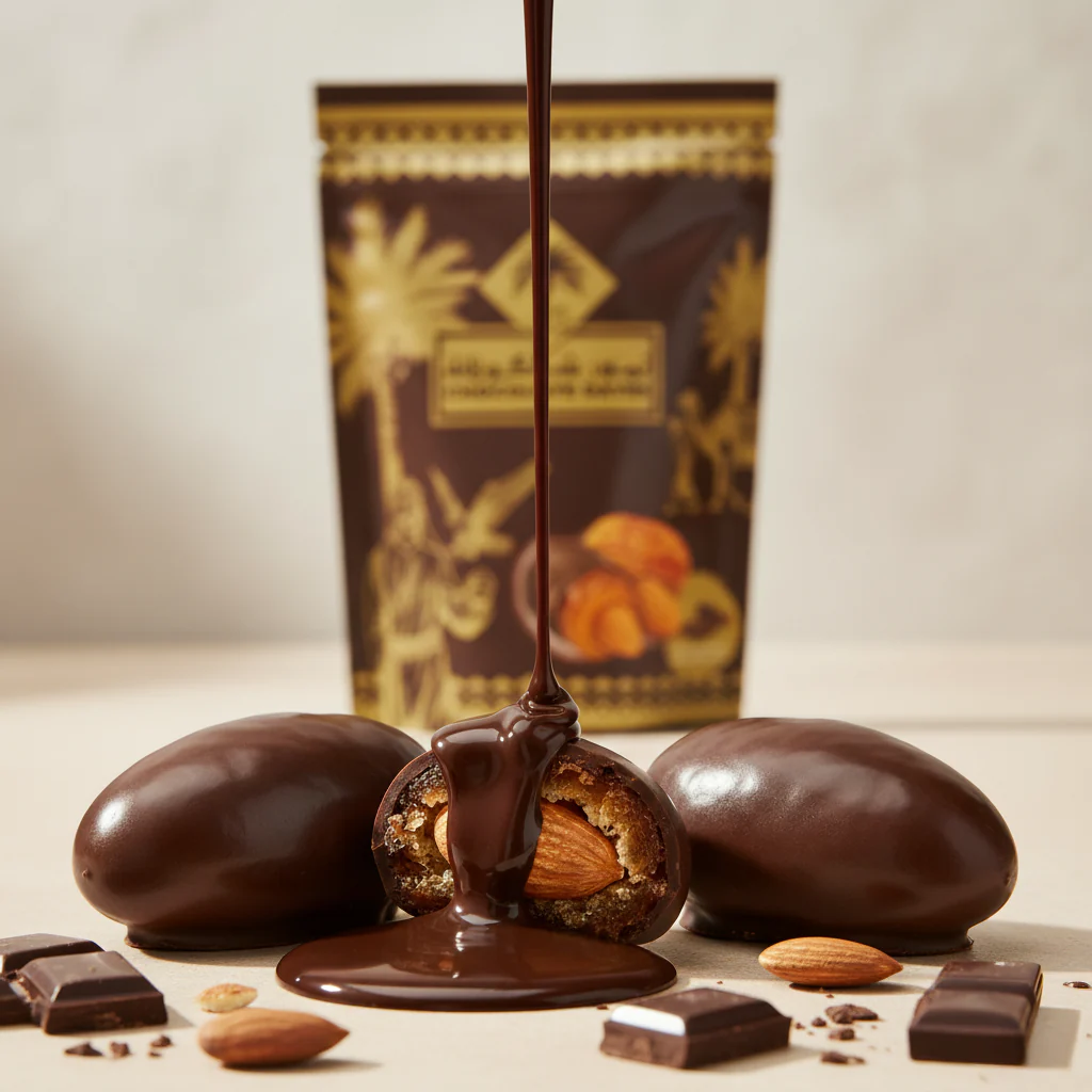 Siafa Dates With Dark Chocolate And Almond 100 Gms - Image 2