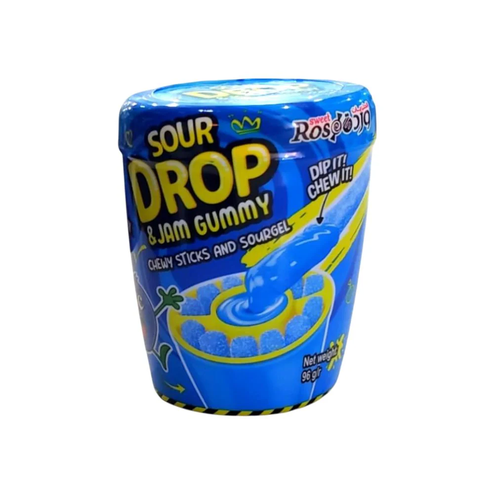 sour drop and jam gummy bluberry