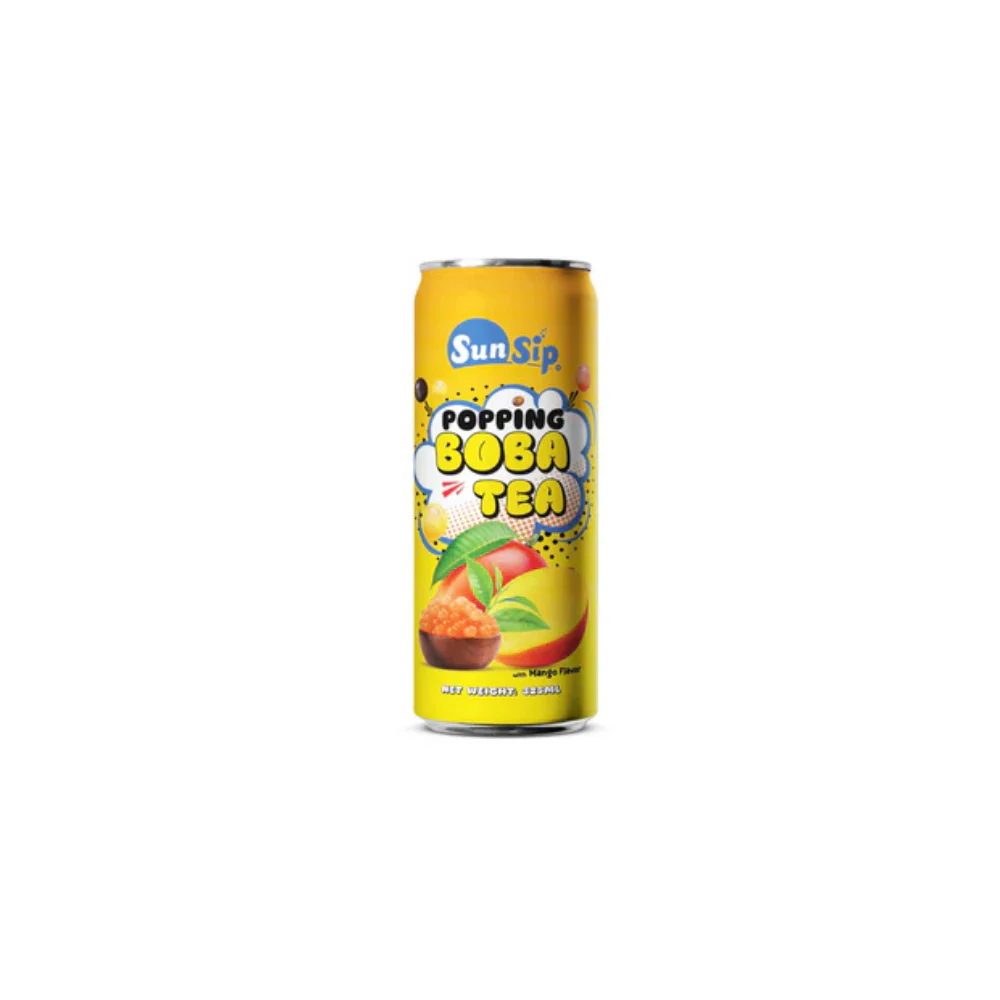 sun sip Can Popping Boba Tea With Mango & Passion 325ml
