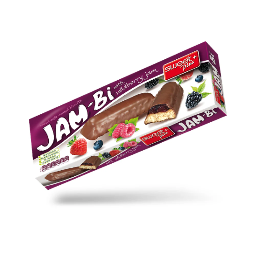 sweet plus Biscuits with strawberry jam 150g