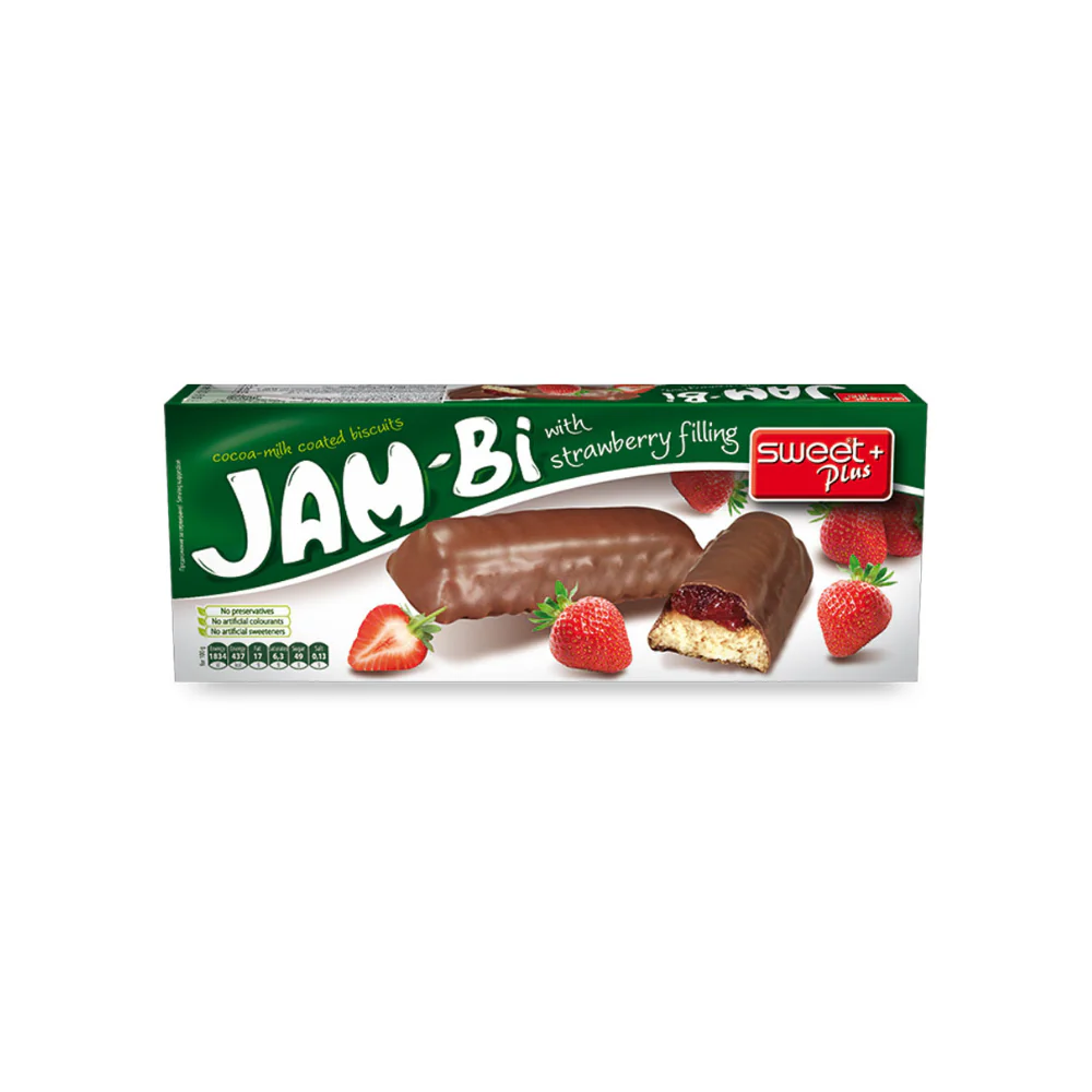 sweet plus Biscuits with strawberry jam 150g